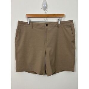 Faherty All Day Shorts Mens 38 Khaki Tan Drawstring Stretch